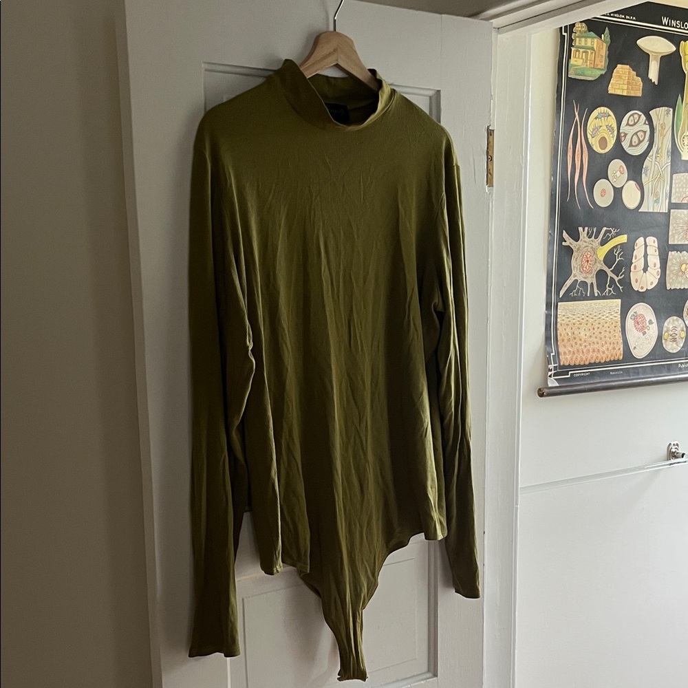 Fauxgerty 3X mock neck, long sleeve bodysuit, EUC